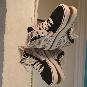 Vans Floral High Top Sneakers Women's Size 7